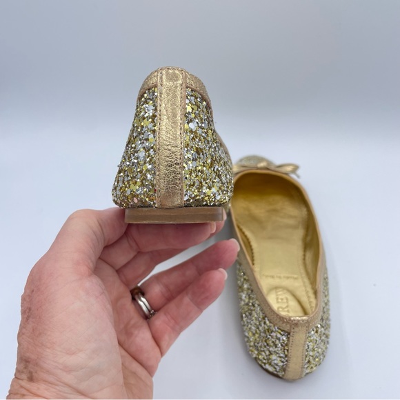 J. Crew Gold Twinkle Ballet Flats 6 - Picture 7 of 16